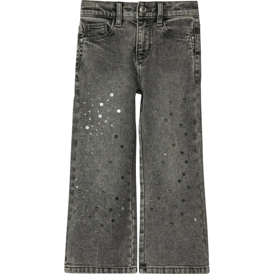 s.Oliver wide leg high waist wide leg jeans grey denim met pailletten, foto 2