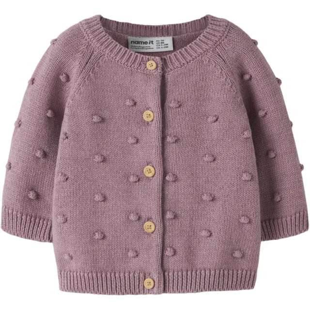 NAME IT BABY katoenen rechtvallend gebreid vest - paars Lila