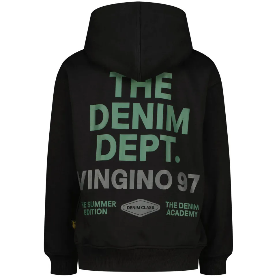 Vingino hoodie met backprint zwart Sweater Jongens Katoen Capuchon Backprint, foto 3