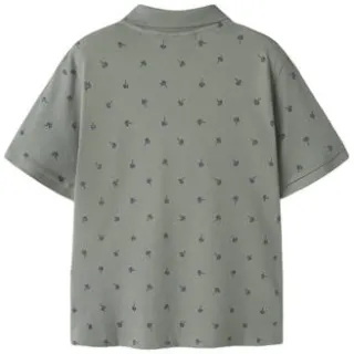 NAME IT KIDS polo grijsgroen Jongens Stretchkatoen Polokraag All over print, foto 2