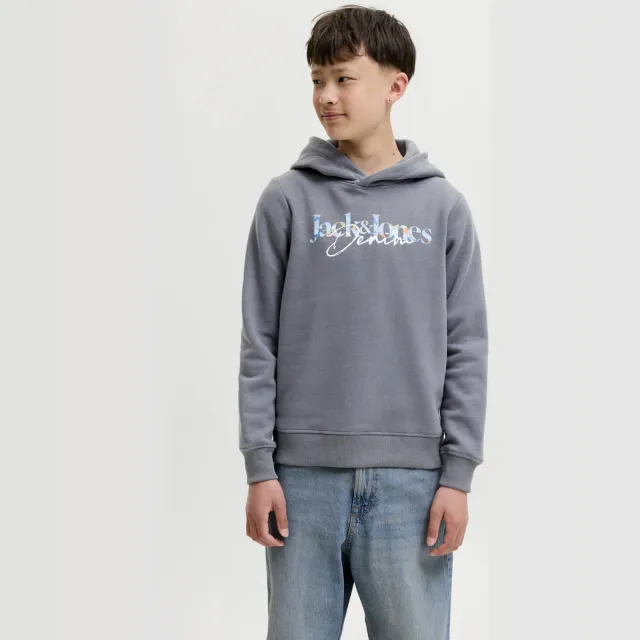 Jack & Jones JUNIOR hoodie met print - grijs