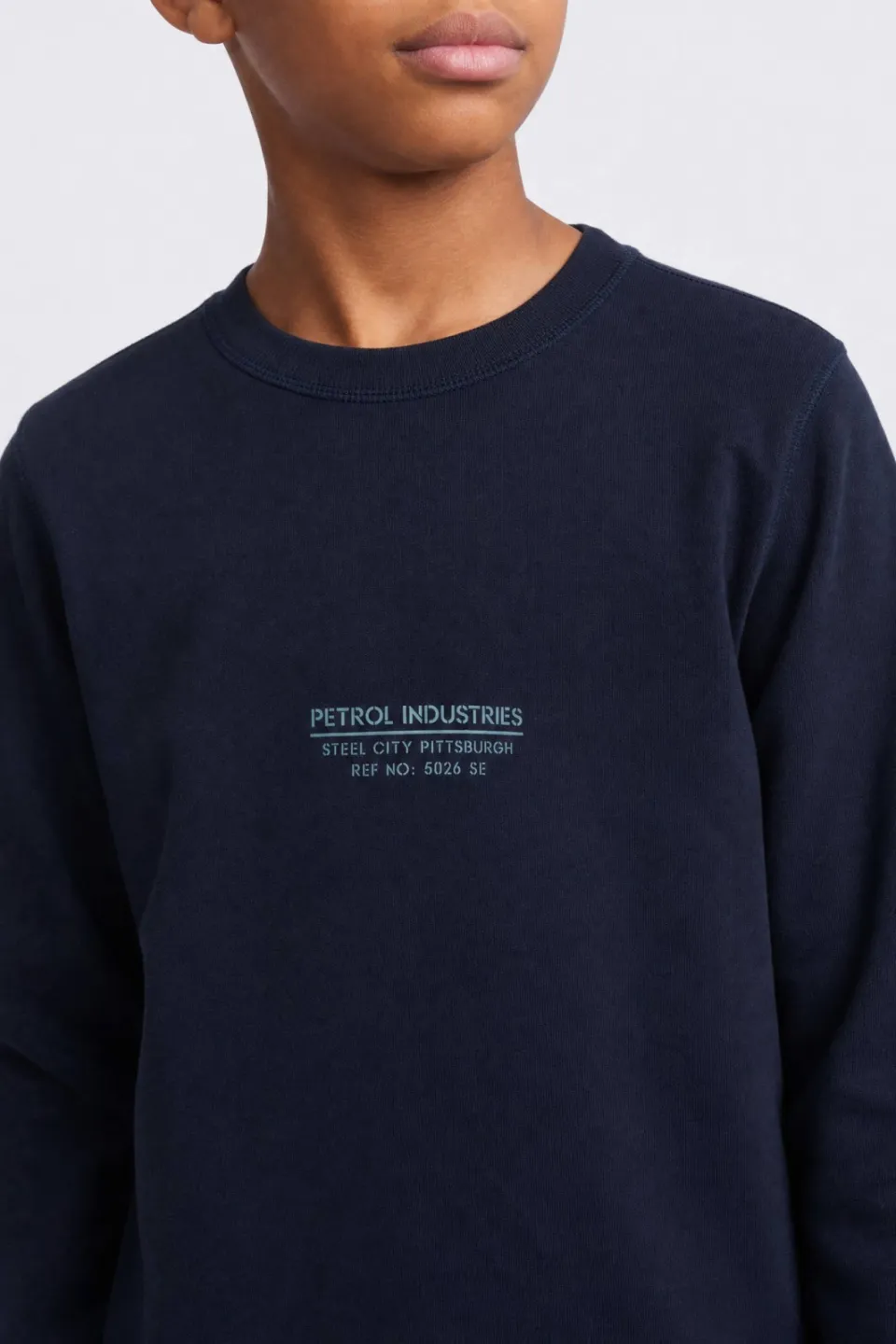 Petrol Industries rechtvallende sweater met print - marineblauw, foto 4
