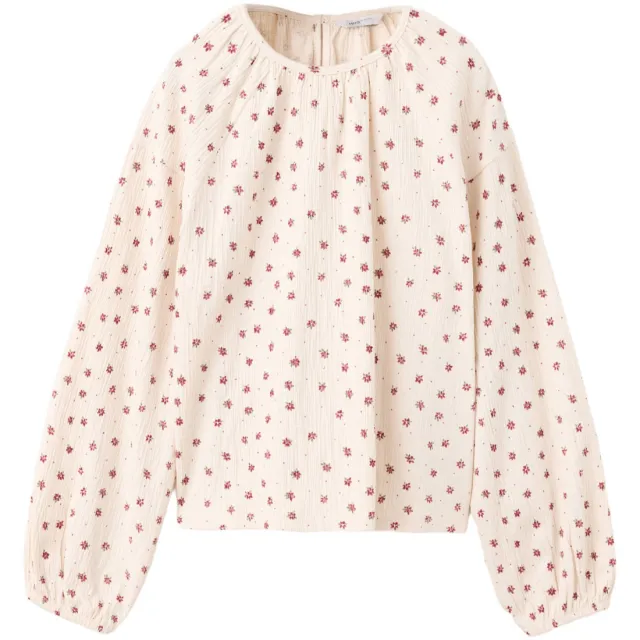 Mango Kids gebloemde blousetop ecru, foto 2
