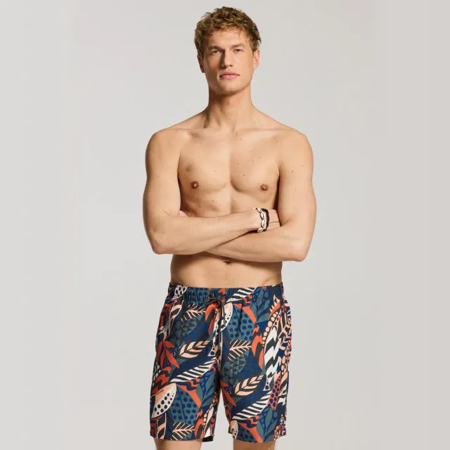Shiwi Mike zwemshort bladeren print multicolor Veelkleurig