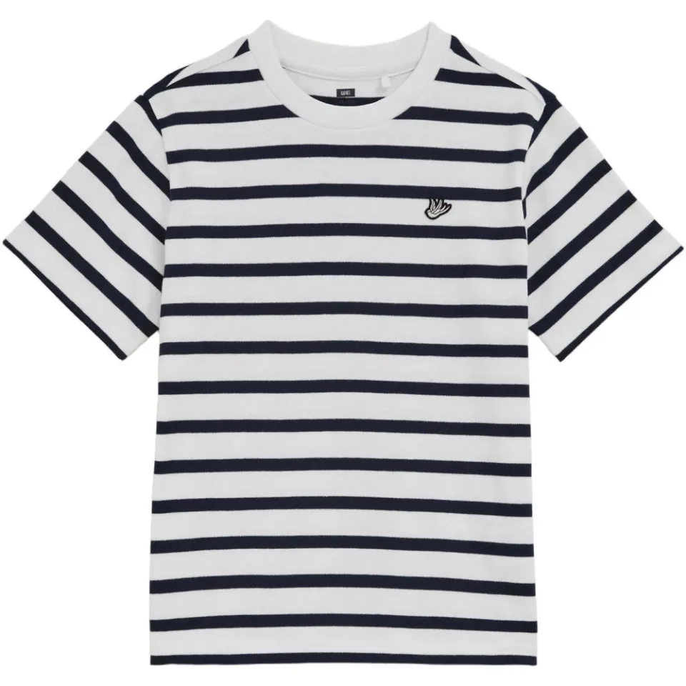 WE Fashion gestreept t-shirt donkerblauw wit, foto 2
