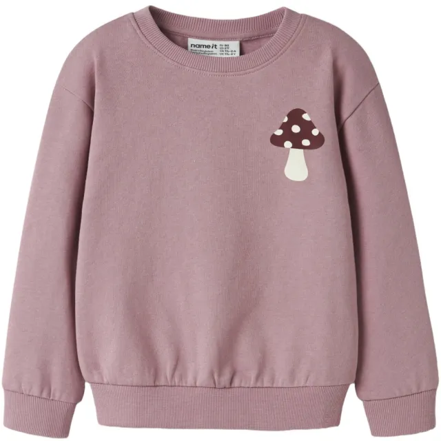 NAME IT MINI sweater met backprint - lila