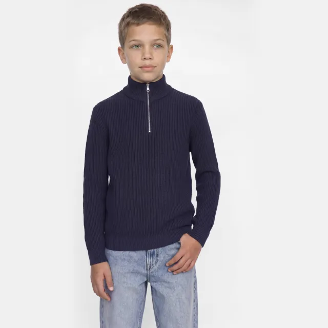 Jack & Jones JUNIOR JJPANNEL gebreide schipperstrui - donkerblauw