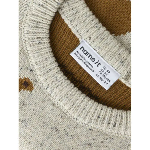 NAME IT MINI gebreide trui met print - ecru, foto 3