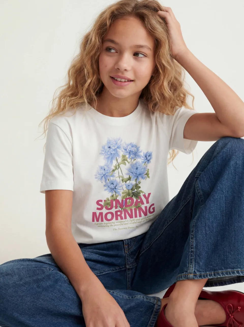 JJXX GIRL T-shirt met print wit