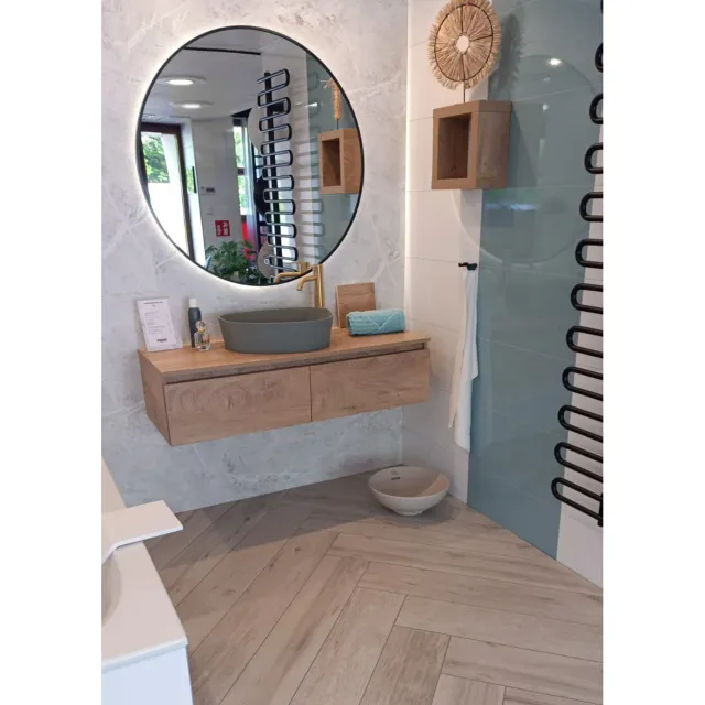 Arcqua Waskom Arcqua Rocker Cast Marble 50x37 cm Organisch Rechts Mat Groen