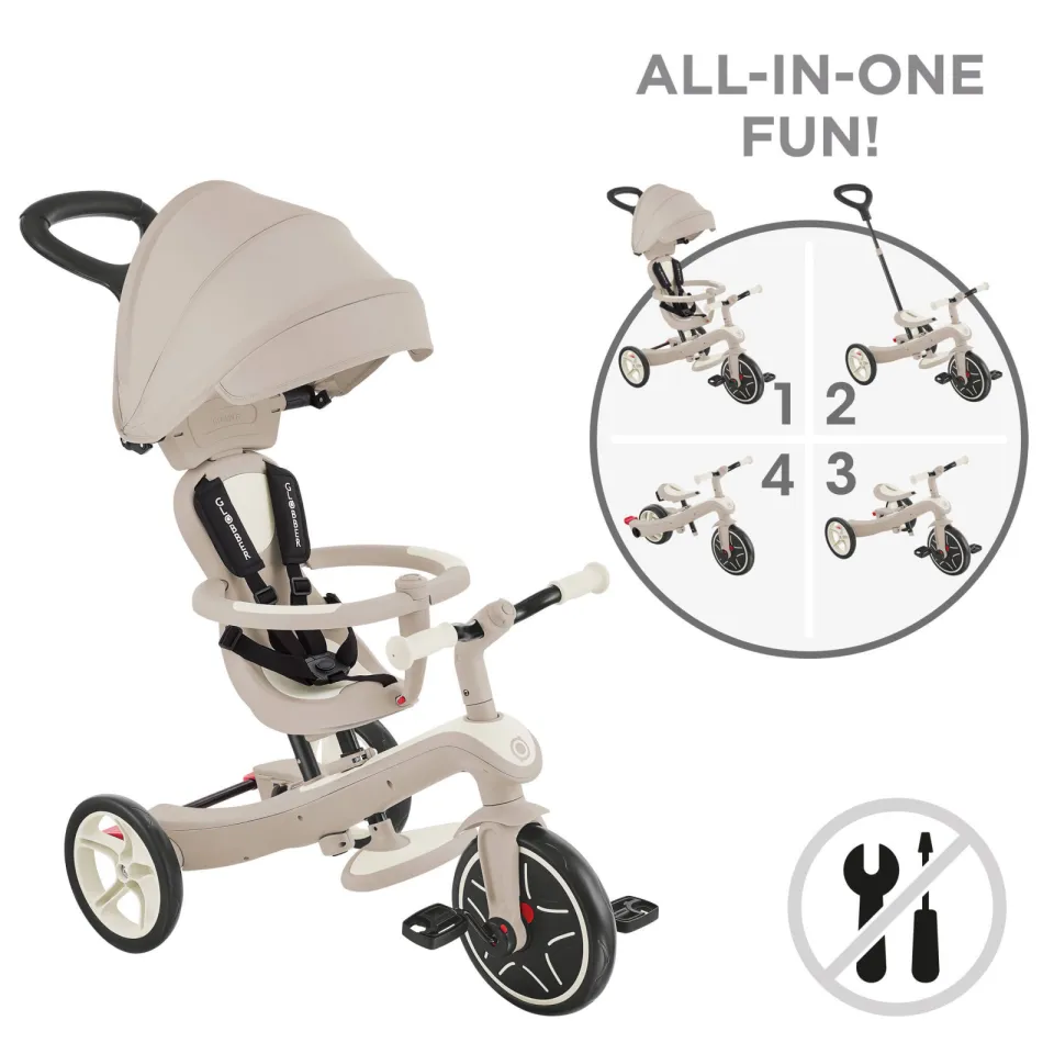 Globber New Trike Explorer 4 in 1 driewieler beige ECO, foto 2