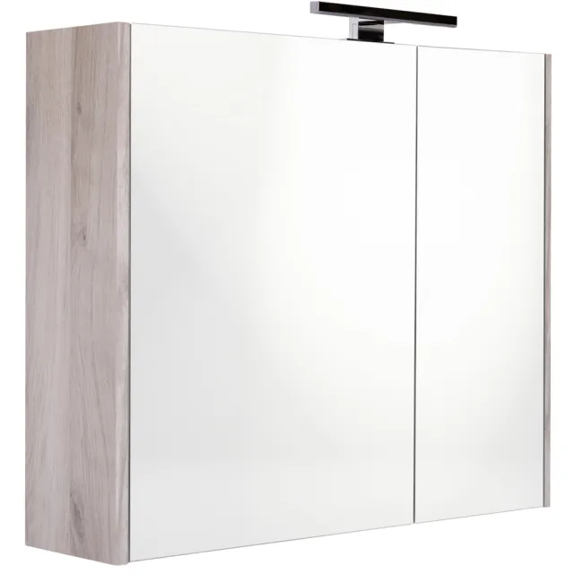 Best Design Happy Grey spiegelkast met led verlichting grijs eiken