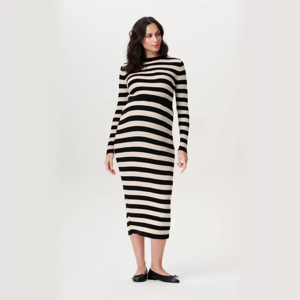 Noppies maternity gestreepte longsleeve zwart Zwart/offwhite