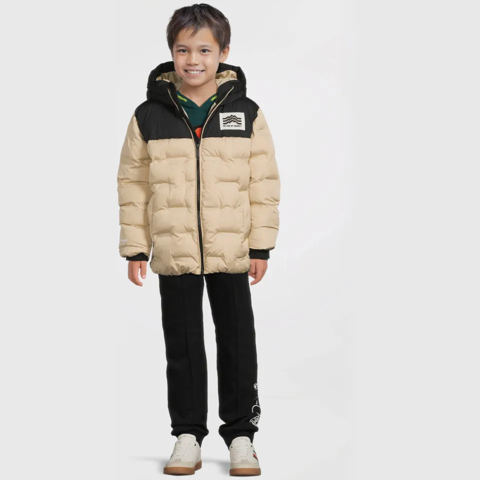 Me & My Monkey colourblock heatseal pufferjas beige