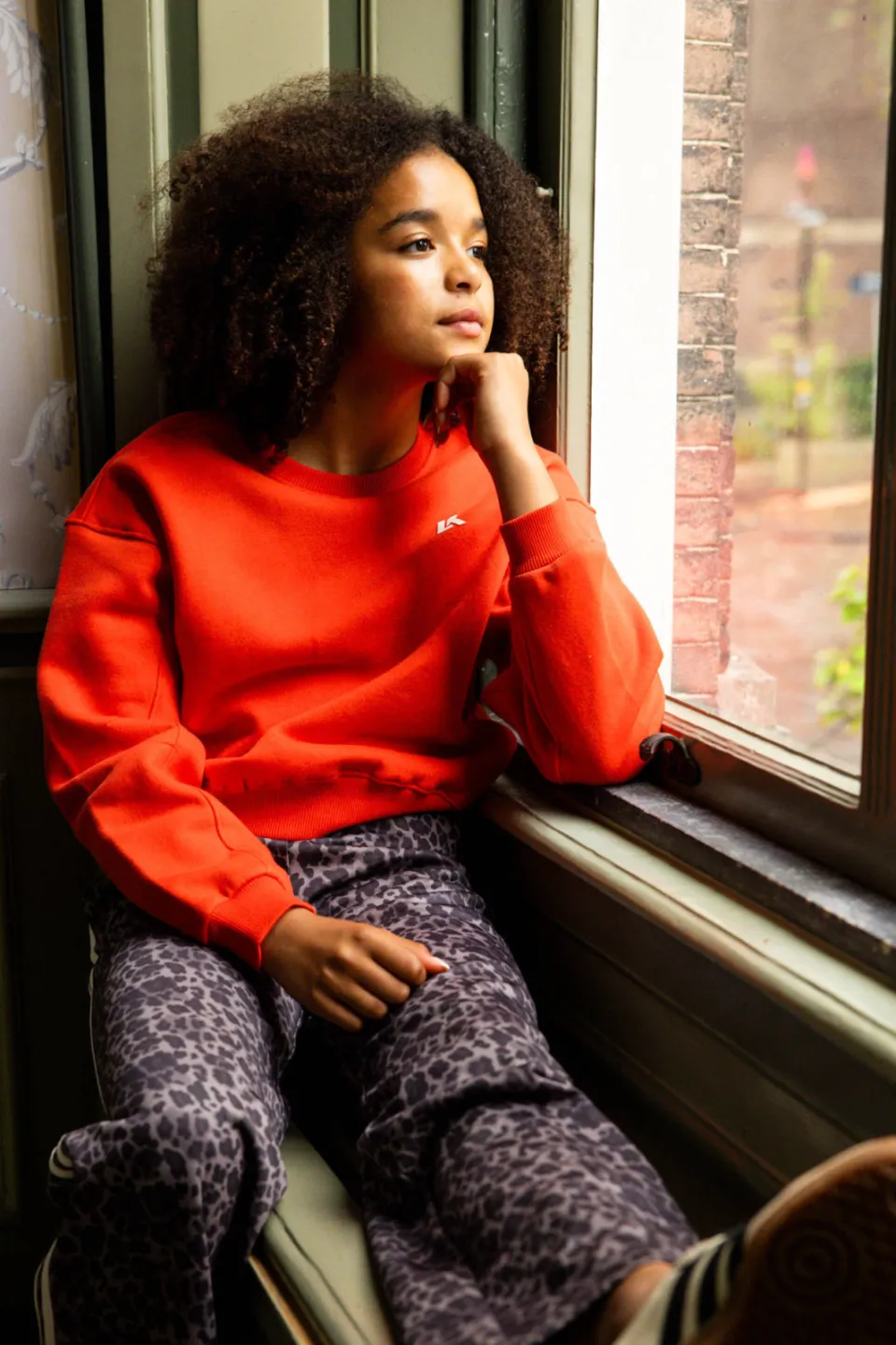 LOOXS 10sixteen rechtvallende sweater met backprint - rood