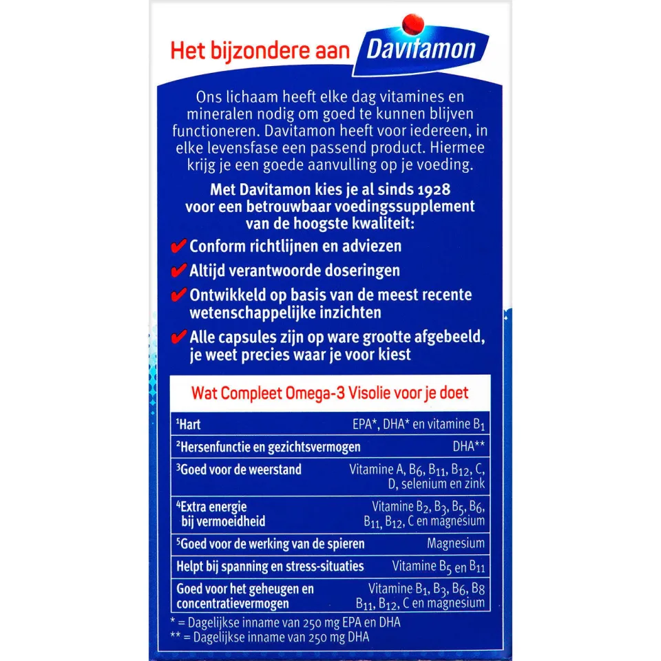 Davitamon Compleet Omega-3 Visolie capsules - 70 stuks, foto 2