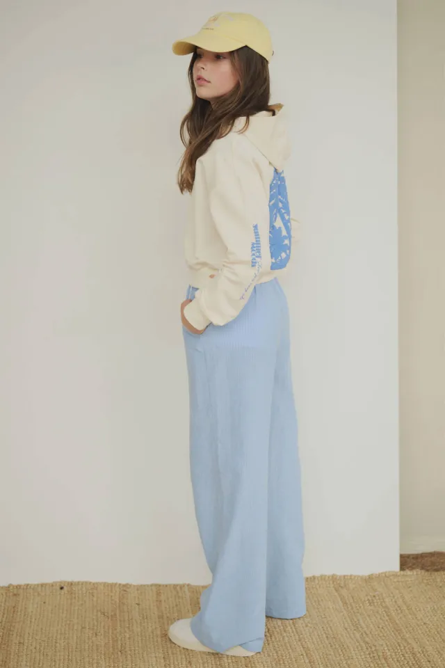 NoBell’ wide leg broek lichtblauw, foto 2