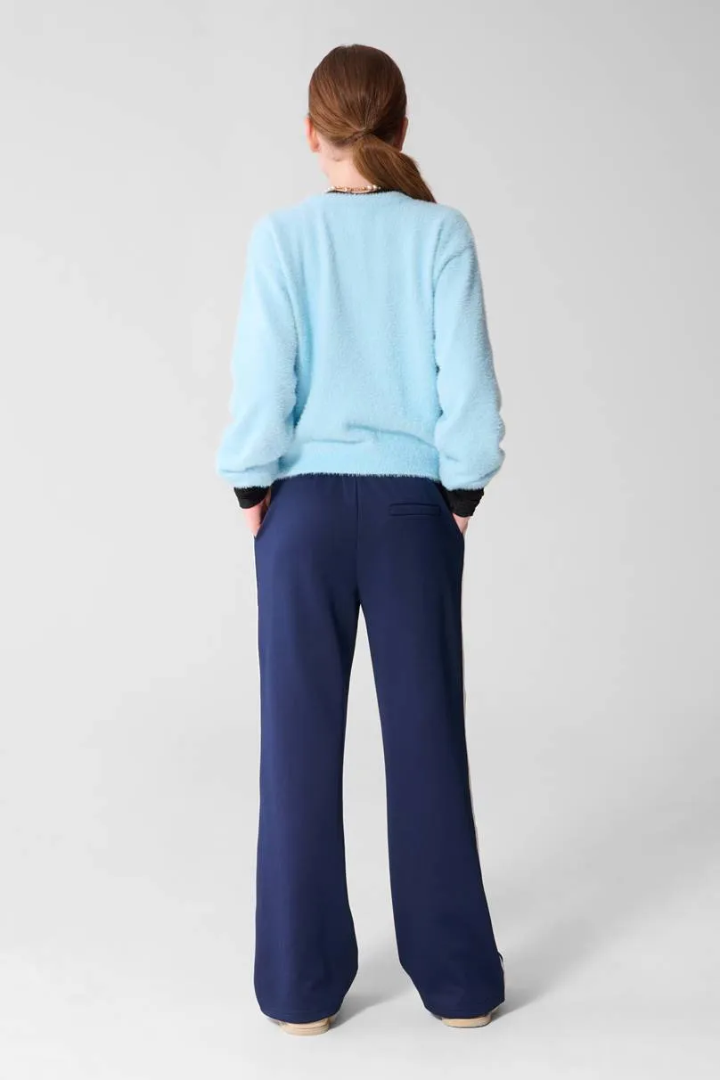 Shoeby high waist gestreepte joggingbroek donkerblauw, foto 6