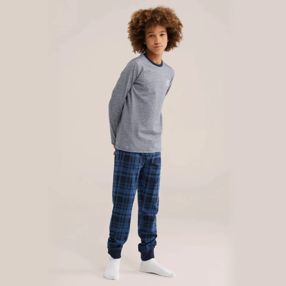 WE Fashion pyjama's donkerblauw donkerblauw/grijs/zwart, foto 3