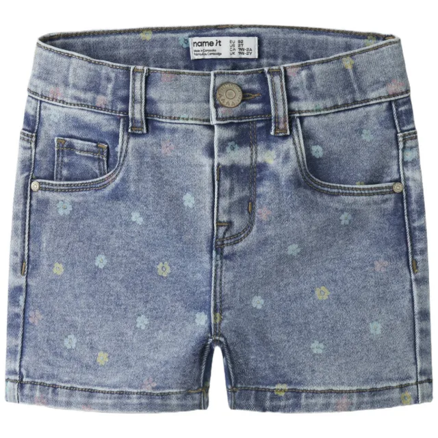 NAME IT NMFSALLI denim short middenblauw Medium blue denim