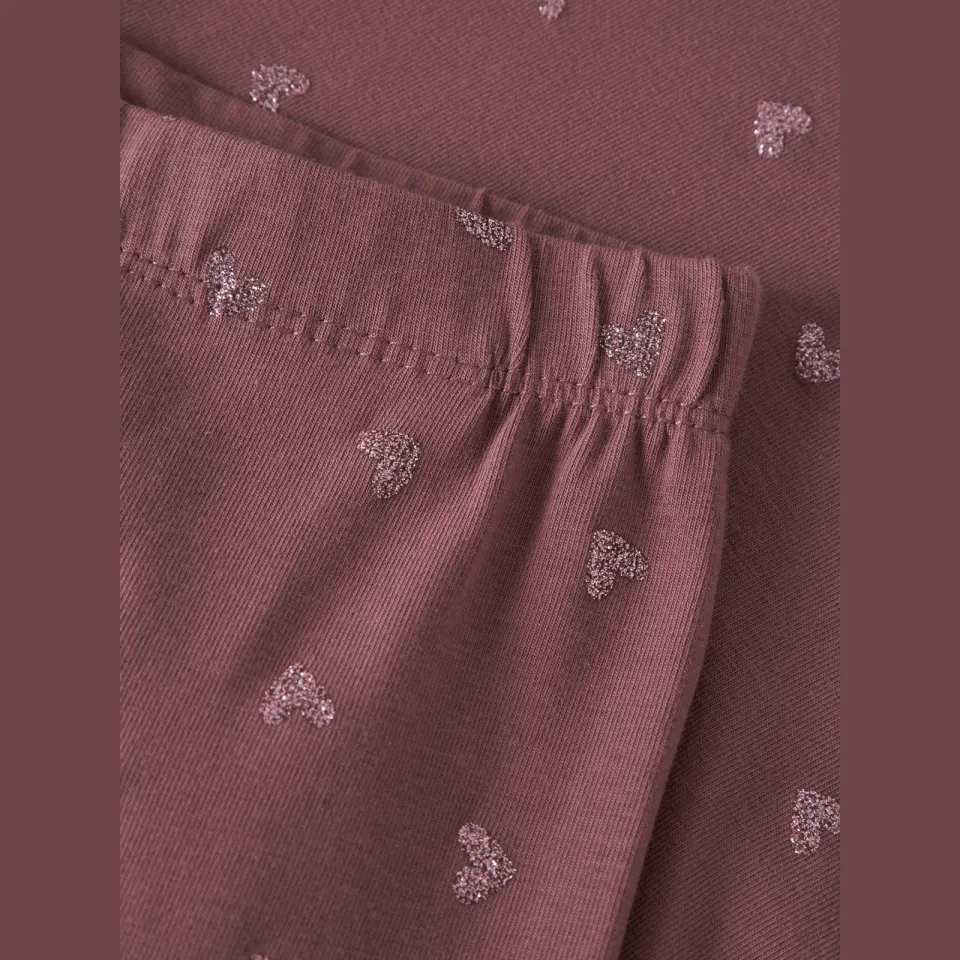 NAME IT MINI legging met hartjes roodbruin, foto 3
