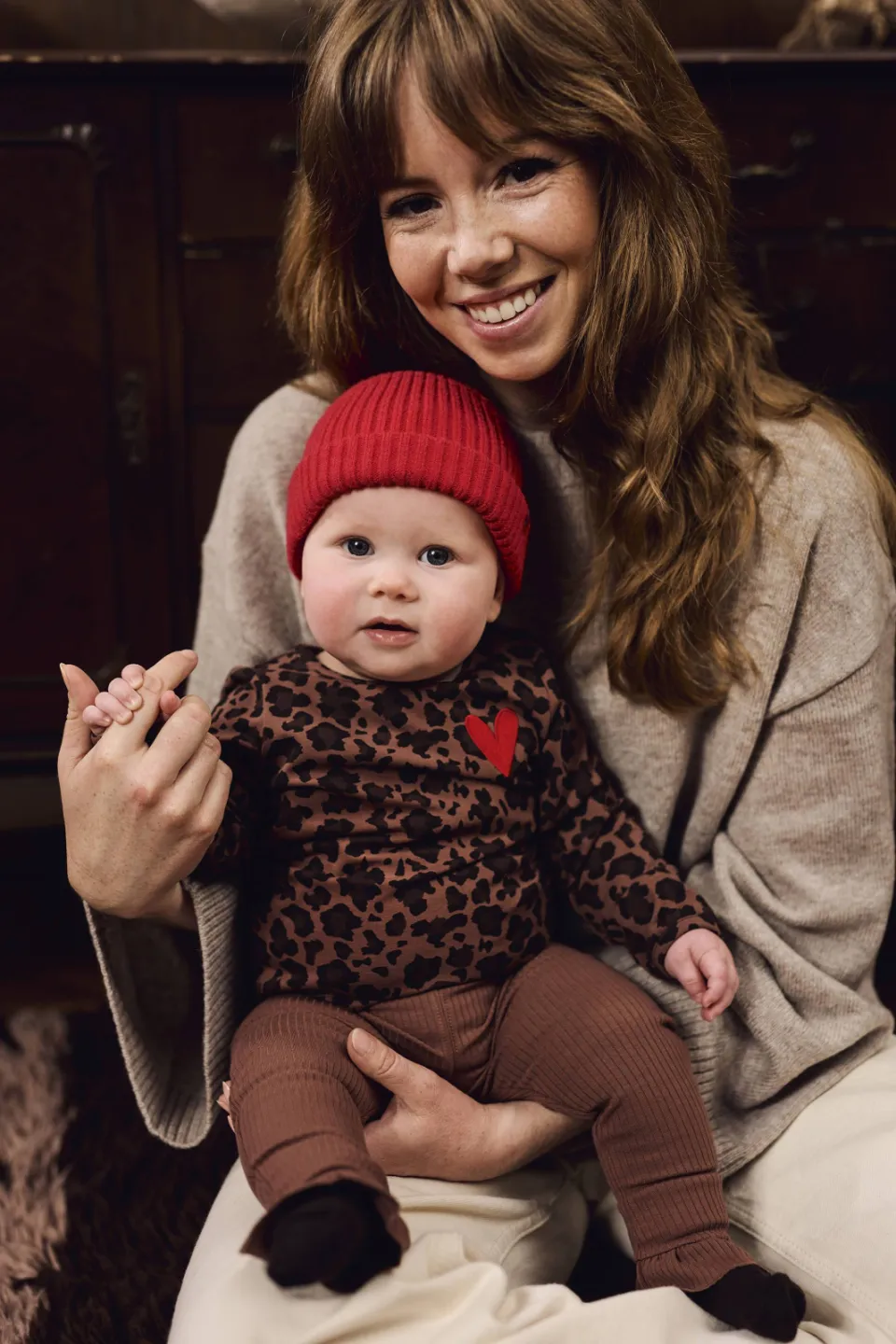 Z8 Millie newborn legging met ruches bruin