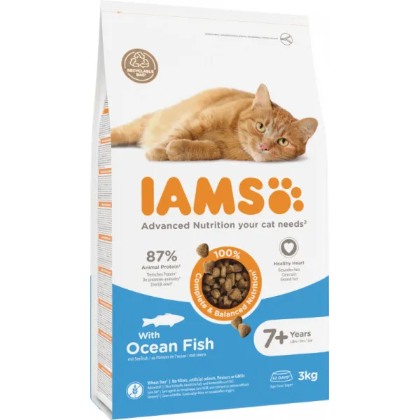 Iams kattenvoer senior oceaanvis 3 kg