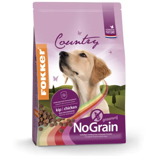 Fokker Country NoGrain kip hondenvoer 13 kg