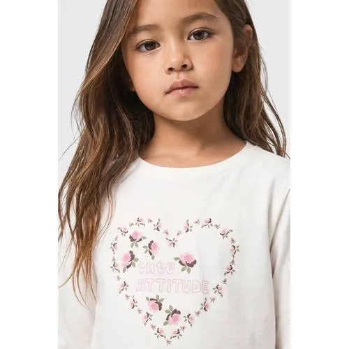S.Oliver longsleeve met glitterprint ecru, foto 5