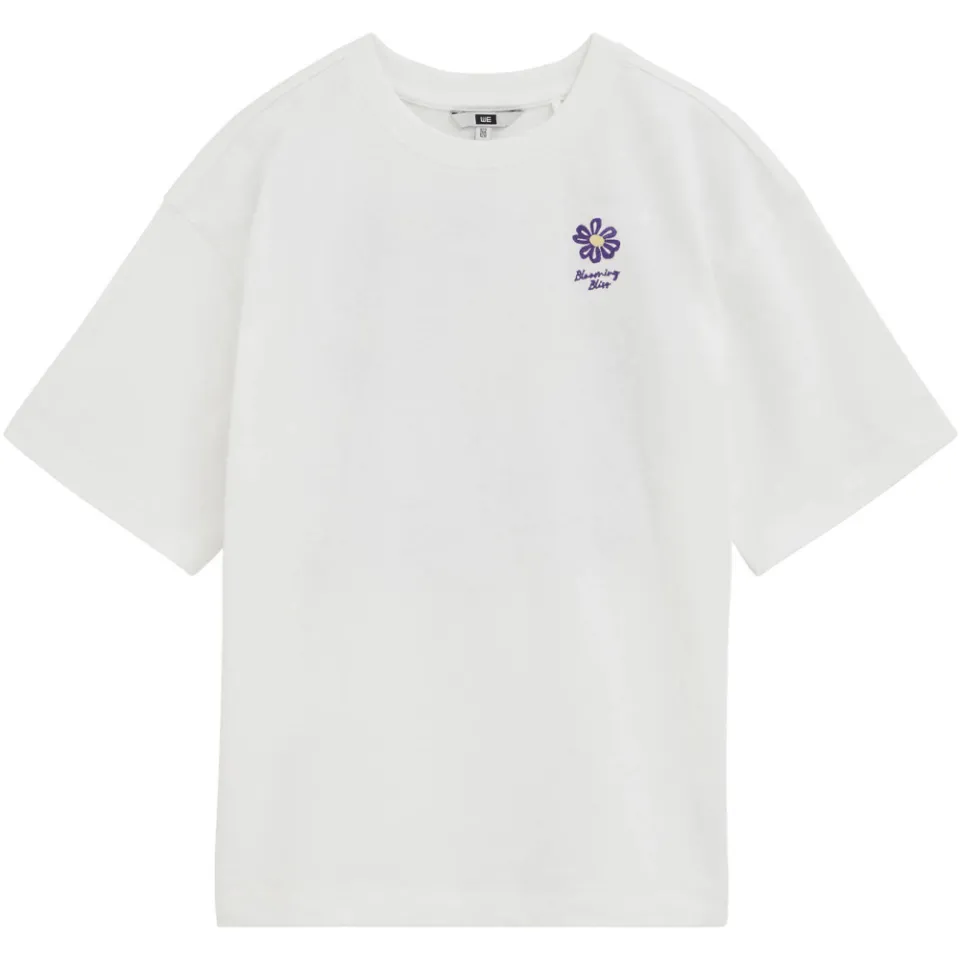 WE Fashion T-shirt wit met bloemenprint, foto 2