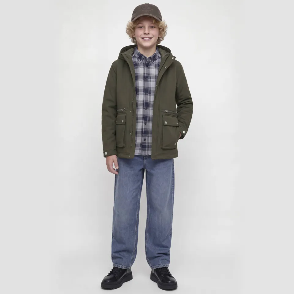 Jack & Jones Wolf parka winterjas donkergroen, foto 3
