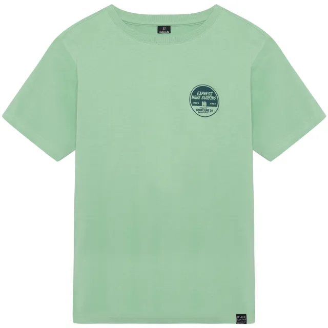 Indian Blue Jeans T-shirt frisgroen met backprint, foto 2