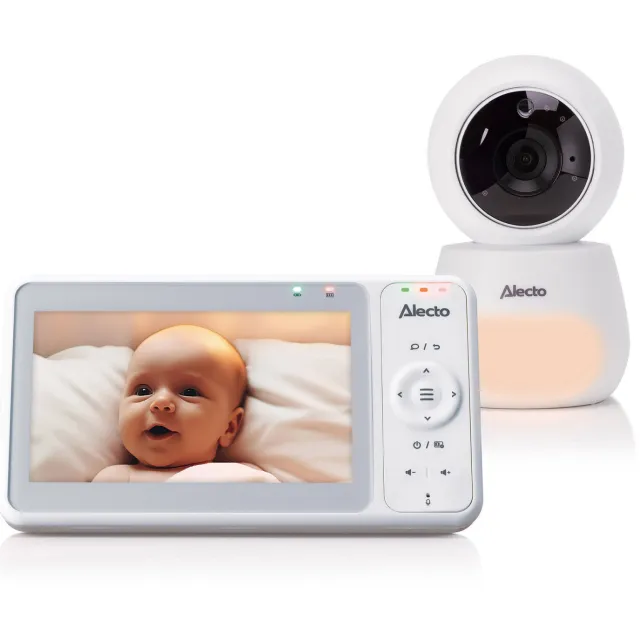 Alecto DVM2050 Babyfoon met HD-camera, groot 5 inch kleurenscherm en nachtlampje - Op afstand bestuurbaar - Wit, foto 2