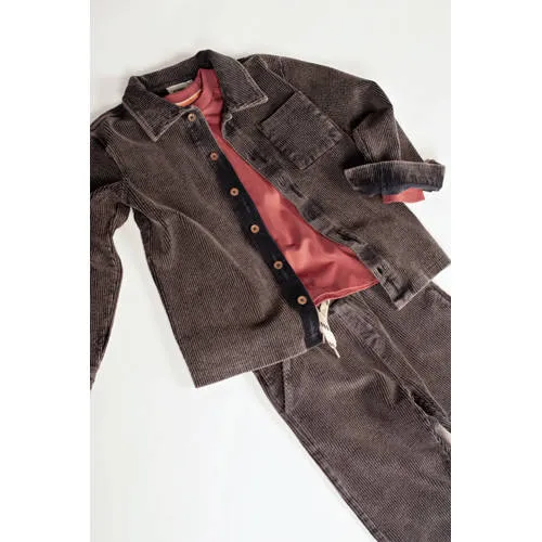 Sturdy corduroy overshirt Mountain top antraciet, foto 5