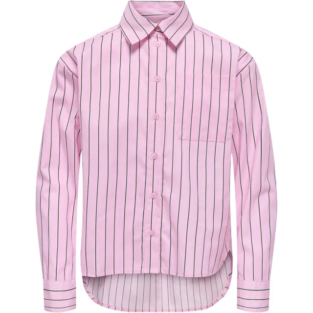 Only gestreepte blouse roze