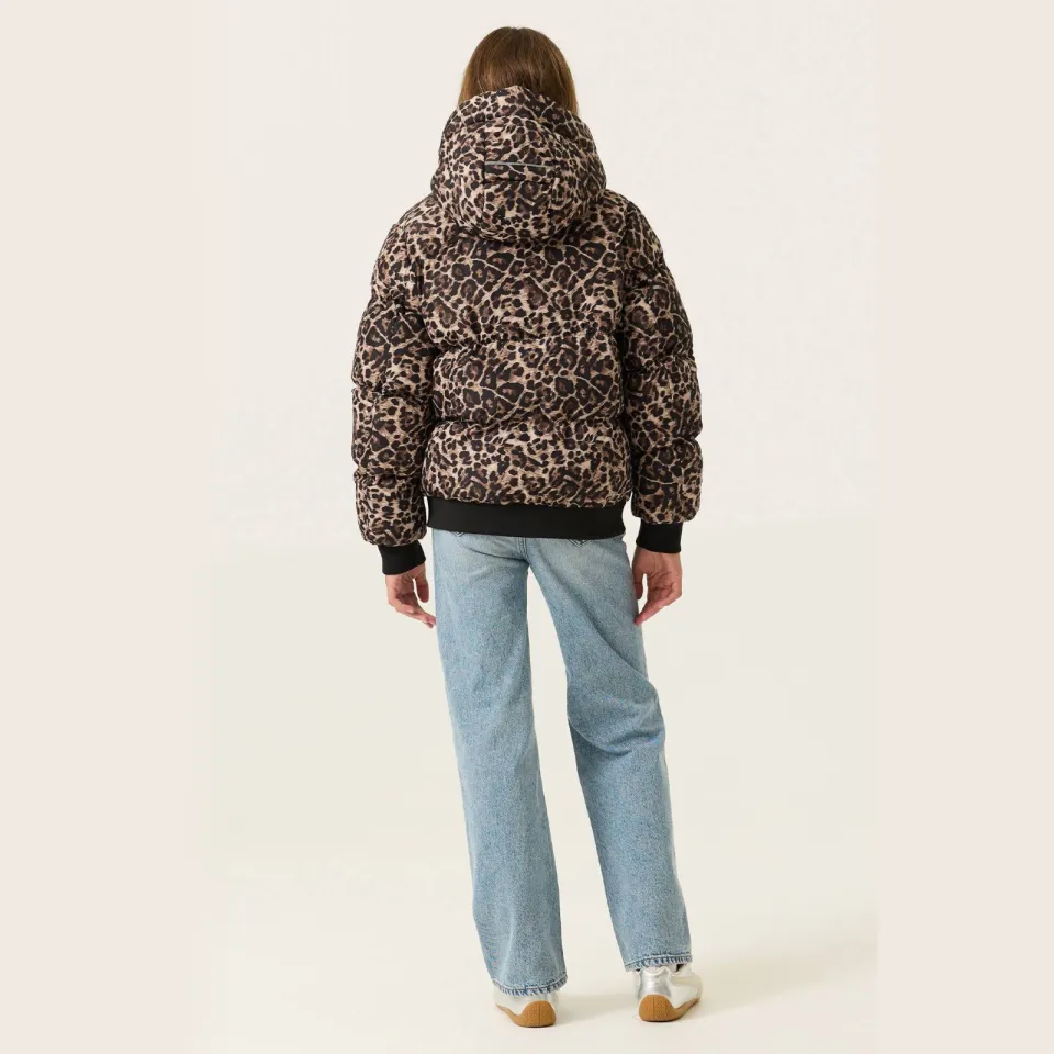 Garcia winterjas met panterprint bruin, foto 5
