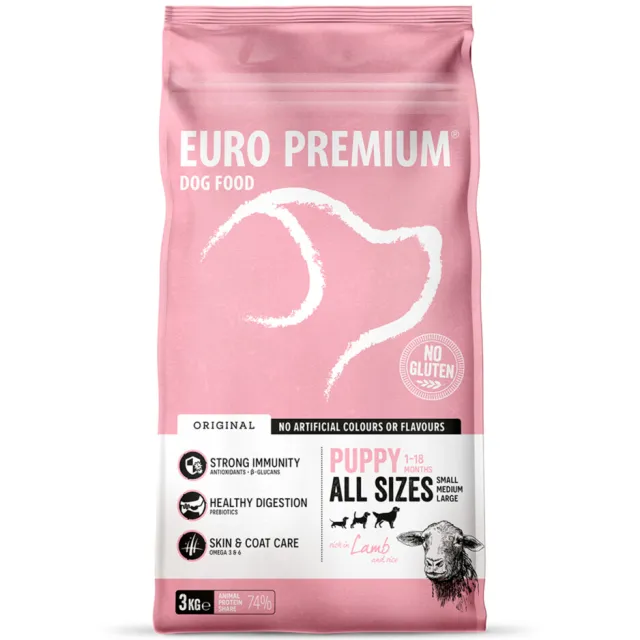 Euro Premium Puppy hondenvoer lam en rijst 3 kg