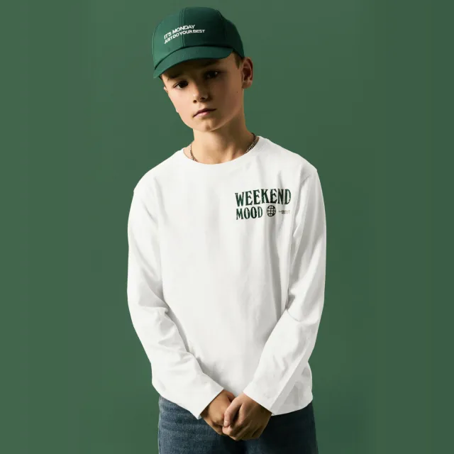 NAME IT rechtvallende longsleeve met backprint wit