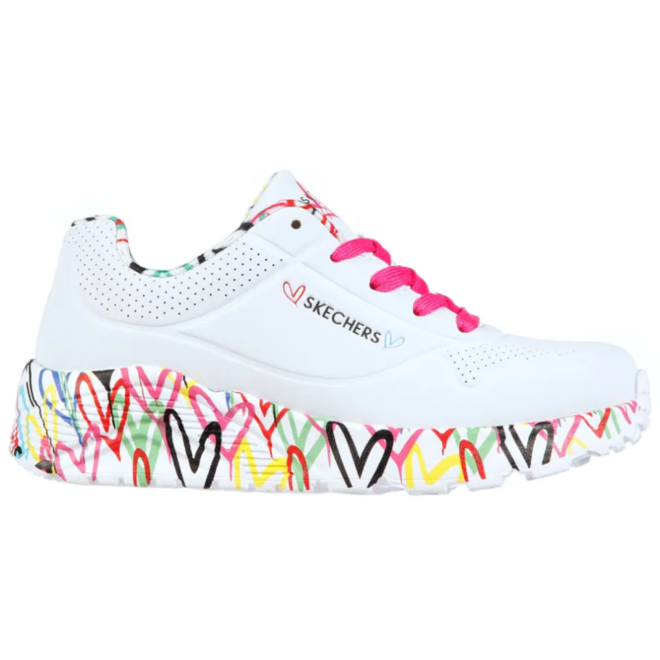 Skechers Uno Lite Lovely Luv lage sneakers wit, foto 3