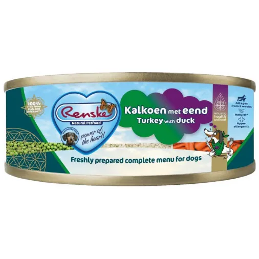 Renske Vers Gestoomd Complete Menu kalkoen en eend hondenvoer