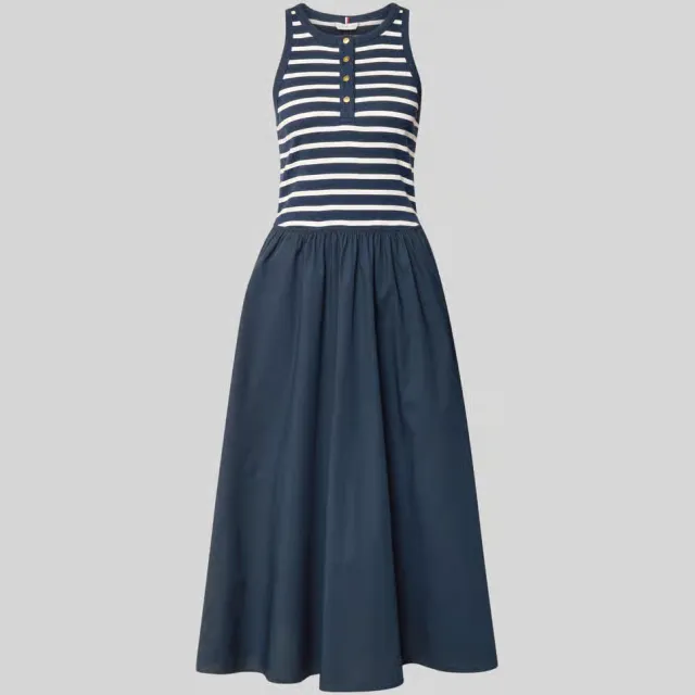 Tommy Hilfiger Gold Button poplin mix jurk marineblauw, foto 2