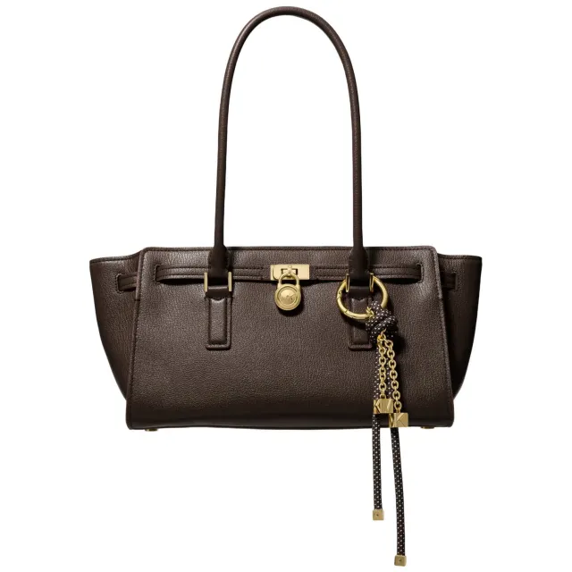 Michael Kors leren schoudertas Hamilton donkerbruin