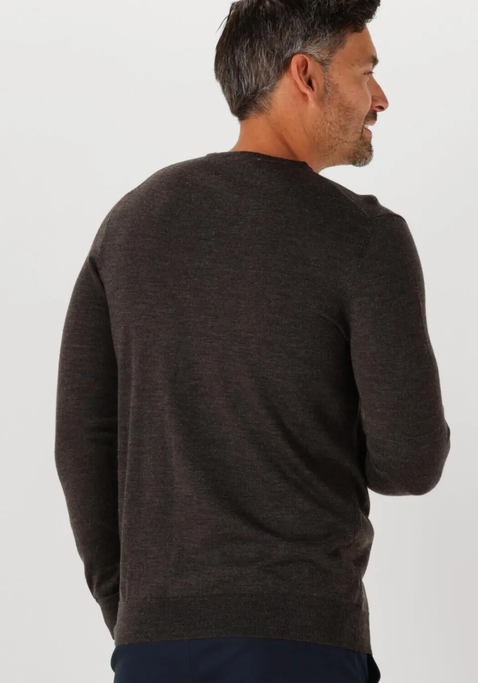 Profuomo Heren Truien & Vesten Pullover Crew Neck Merino - Bruin, foto 3