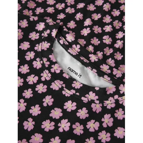 NAME IT gebloemde longsleeve zwart, foto 3