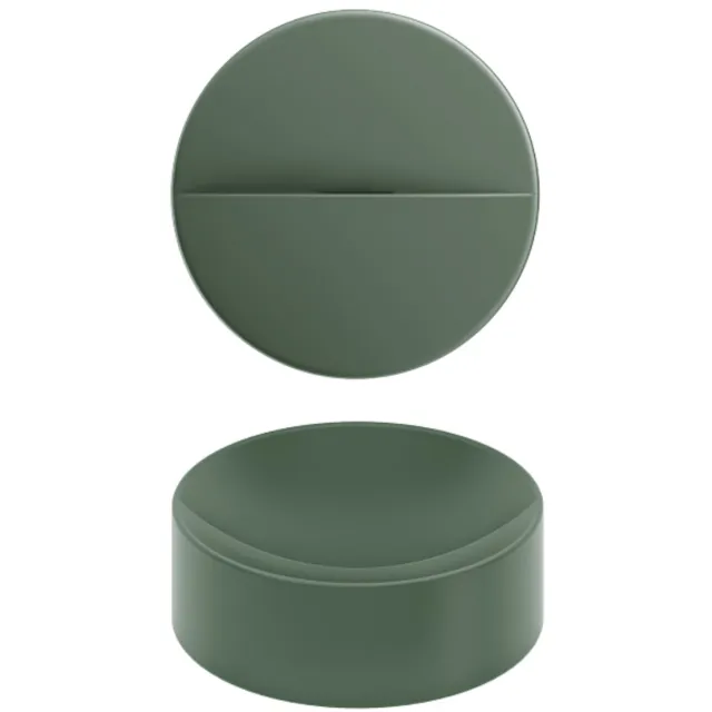 Clou Vale Rond Fontein Zonder Kranenbank Met Geïntegreerde Afvoer Mat Pijnboom Groen Keramiek 22 cm