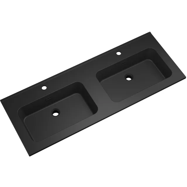 Wiesbaden Ribbella dubbele wastafel 120 cm mat zwart