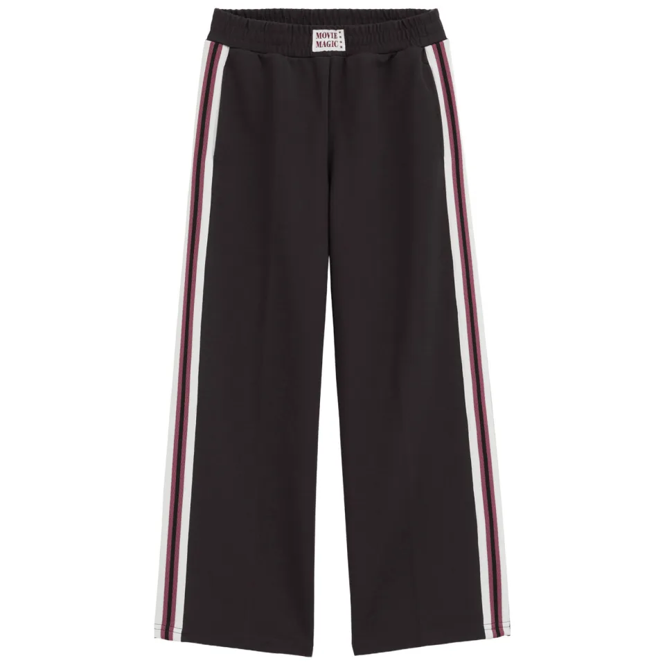 WE Fashion loose fit gestreepte joggingbroek zwart, foto 2