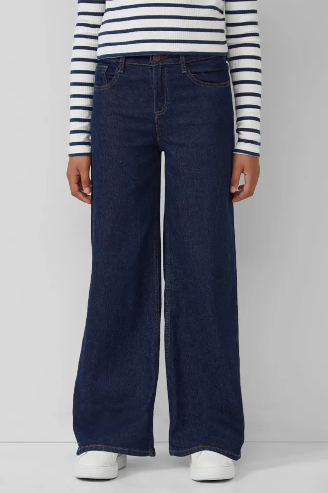 s.Oliver high waist wide leg jeans dark blue denim