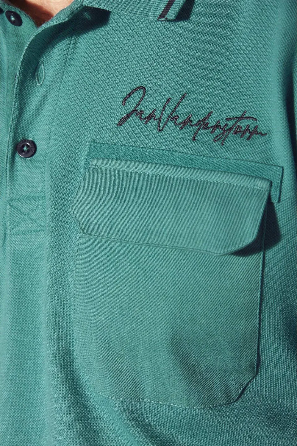 Jan Vanderstorm +FIT Collectie polo Plus Size STILTOR turquoise, foto 4