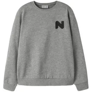 NAME IT KIDS sweater met borduursels - grijs Printopdruk